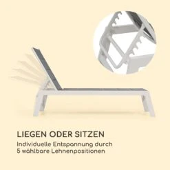 Renazzo Lounge Liegestuhl 70/30 PVC/PE Aluminium 6-Stufen Weiß Grau 13 Renazzo Lounge Liegestuhl 70/30 PVC/PE Aluminium 6-Stufen Weiß Grau -Haushaltsgeräte Geschäft 10033364 de 0003 logo