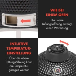 Queensize Kamado Grill Thermometer Abnehmbare Seitenteile Schwarz -Haushaltsgeräte Geschäft 10033377 de 0009 logo
