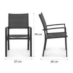 Torremolinos Gartenstühle 2 St. Aluminium ComfortMesh Dunkelgrau -Haushaltsgeräte Geschäft 10033404 yy 0009 logo Blumfeldt Torremolinos Gartenstuehle dunkelgrau