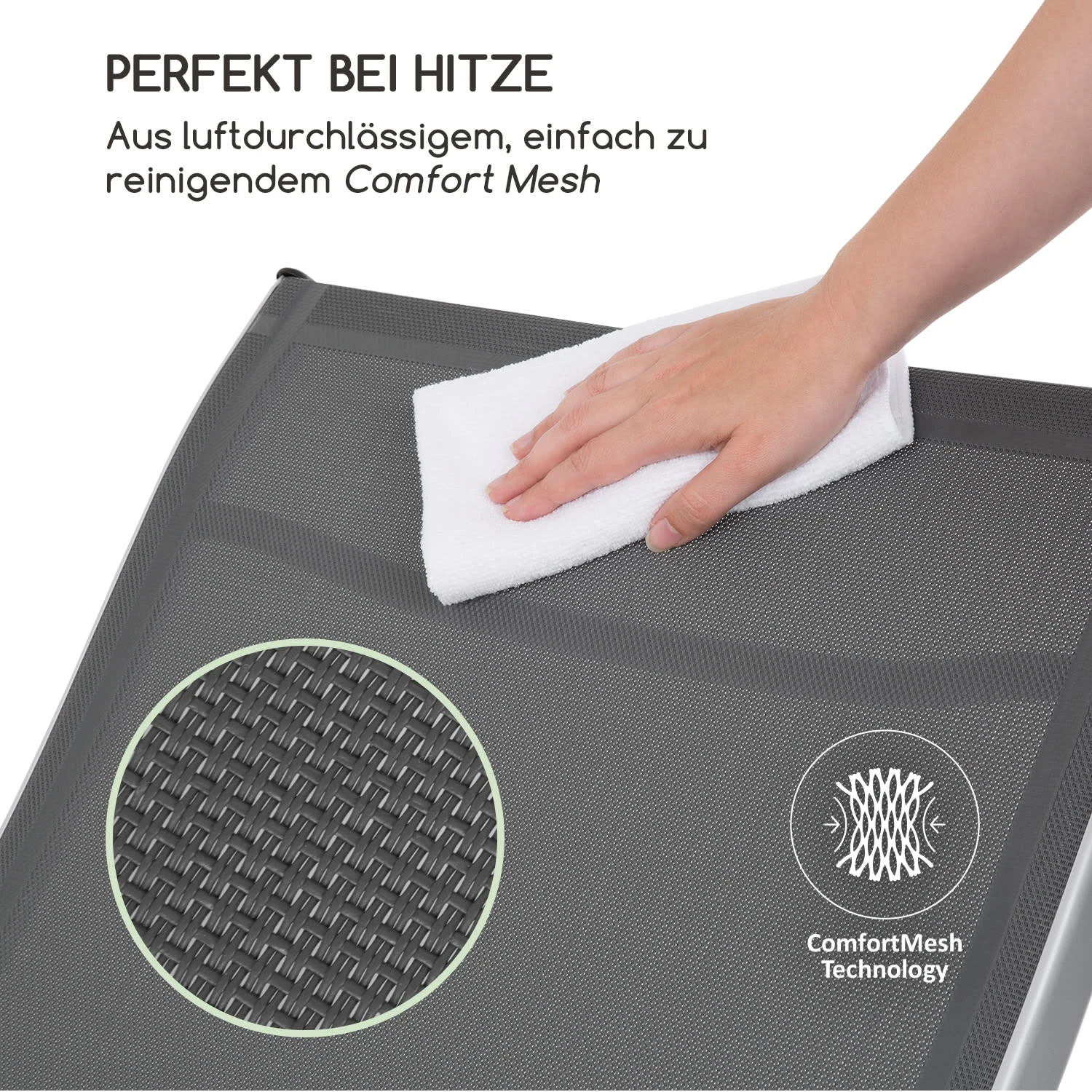 Beverly Wood Sonnenliege Schaukelstuhl Aluminium Grau 6 Beverly Wood Sonnenliege Schaukelstuhl Aluminium Grau – Bild 4