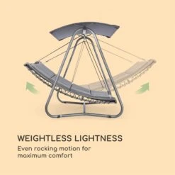 Garden Grove Gartenliege Swing Bed Stahlrahmen Sonnendach Polyester -Haushaltsgeräte Geschäft 10033462 yy 0003 logo Blumfeldt Garden Grove Swingbed anthrazit