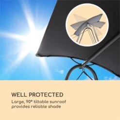 Garden Grove Gartenliege Swing Bed Stahlrahmen Sonnendach Polyester -Haushaltsgeräte Geschäft 10033462 yy 0005 logo Blumfeldt Garden Grove Swingbed anthrazit