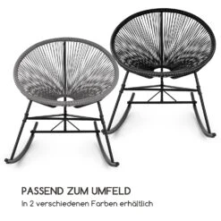 Roqueta Schaukelstuhl Retro-Design 4mm-Geflecht Grau -Haushaltsgeräte Geschäft 10033465 de 0004 logo