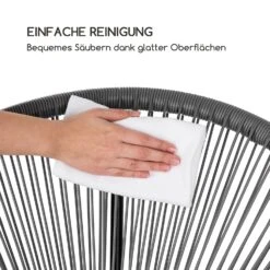 Roqueta Schaukelstuhl Retro-Design 4mm-Geflecht Grau -Haushaltsgeräte Geschäft 10033465 de 0007 logo