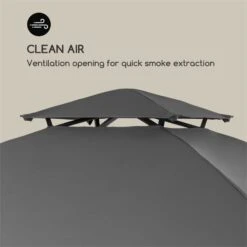 Steakhouse Al Sur Pavillon 244x260x152cm 160 G Flammhemmend Stahl Grau -Haushaltsgeräte Geschäft 10033609 yy 0007 logo Blumfeldt Steakhouse al Sur Pavillon grau