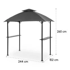 Steakhouse Al Sur Pavillon 244x260x152cm 160 G Flammhemmend Stahl Grau -Haushaltsgeräte Geschäft 10033609 yy 0009 logo Blumfeldt Steakhouse al Sur Pavillon grau