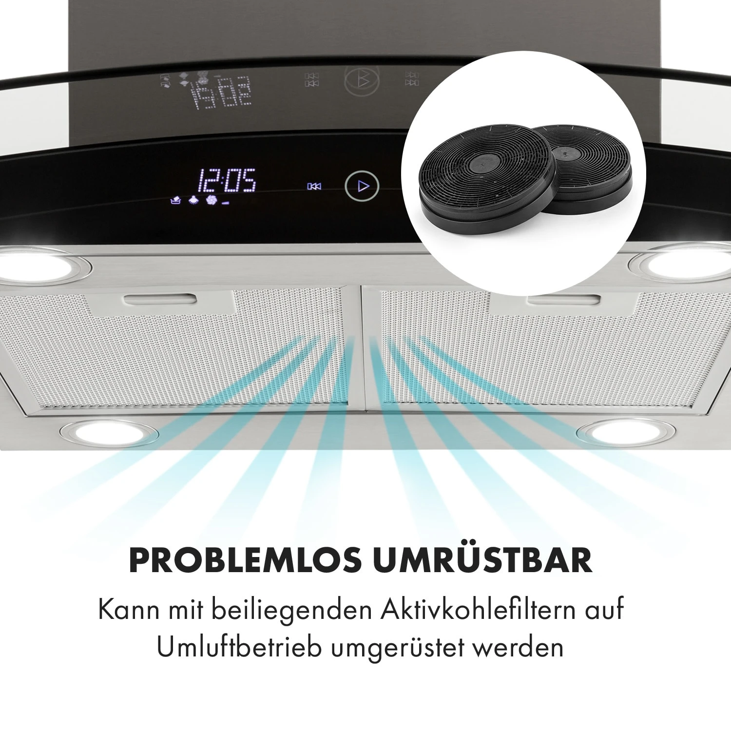 Colette Dunstabzugshaube 90cm 600m³/h EEK A Edelstahl Silber 9 Colette Dunstabzugshaube 90cm 600m³/h EEK A Edelstahl Silber – Bild 7