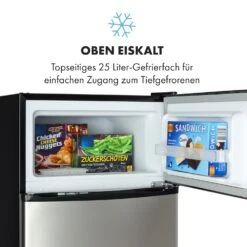 Big Daddy Cool Kühl-Gefrierkombination 61/25 Liter 2 Ebenen Edelstahl -Haushaltsgeräte Geschäft 10034005 de 0006 logo