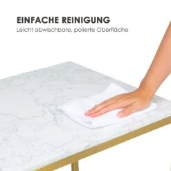 White Pearl I Couchtisch 50x50x50cm (BxHxT) Marmor Gold / Weiß -Haushaltsgeräte Geschäft 10034018 de 0004 logo