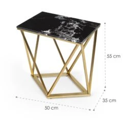 Black Onyx II Couchtisch 50x55x35cm (BxHxT) Marmor Gold / Schwarz -Haushaltsgeräte Geschäft 10034023 yy 0007 logo Besoa Black Onyx II Couchtisch 50x55x35cm