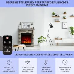 Lienz Elektrischer Kamin 1800W Steindekor Polystone Fernbedienung -Haushaltsgeräte Geschäft 10034123 de 0006 usp