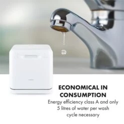 Aquatica Geschirrspüler Freistehend Installationsfrei 2 Gedecke 860W -Haushaltsgeräte Geschäft 10034126 yy 0009 logo Klarstein Aquatica Geschirrspueler weiss