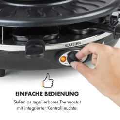 Fonduelette Raclette Und Fondue 1350W 1 Liter 38 Cm Ø Für 8 Personen -Haushaltsgeräte Geschäft 10034138 de 0004 logo