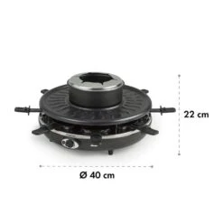 Fonduelette Raclette Und Fondue 1350W 1 Liter 38 Cm Ø Für 8 Personen -Haushaltsgeräte Geschäft 10034138 yy 0007 logo Klarstein Fonduelette Raclette und Fondue 1350W