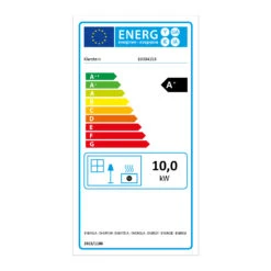 Energiewende Pelletofen 5/10 KW 5 Stufen Timer 18kg 250m³ Fernbedienung Schwarz -Haushaltsgeräte Geschäft 10034153 energy label