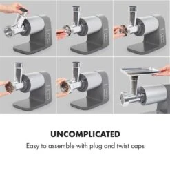 Mett Max Elektrischer Fleischwolf 600W Kupfermotor Aluminium 12 Mett Max Elektrischer Fleischwolf 600W Kupfermotor Aluminium -Haushaltsgeräte Geschäft 10034244 yy 0003 logo Klarstein Mett Max elektrischer Fleischwolf grau