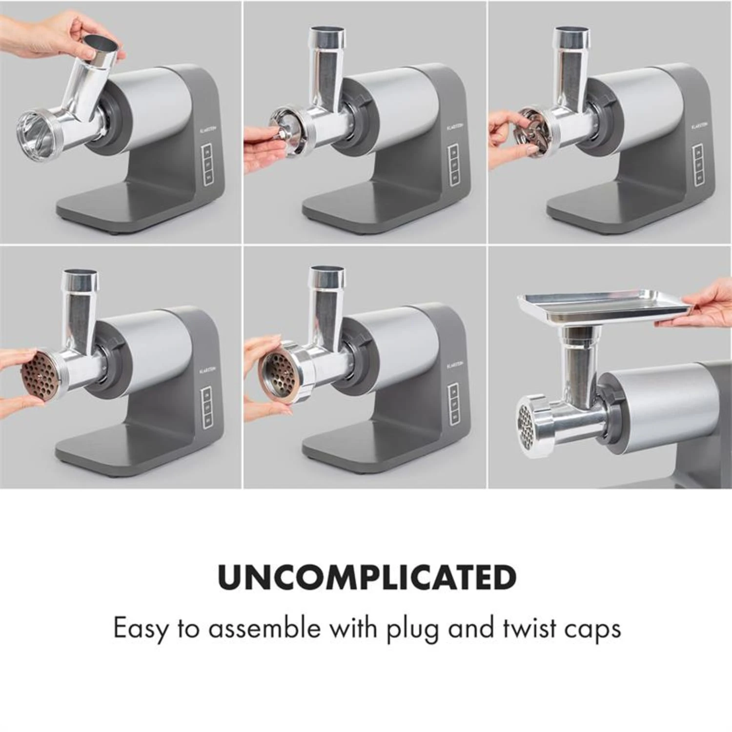 Mett Max Elektrischer Fleischwolf 600W Kupfermotor Aluminium 5 Mett Max Elektrischer Fleischwolf 600W Kupfermotor Aluminium – Bild 3