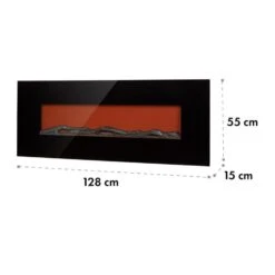 Lausanne Long Elektrischer Kamin 1600W 2 Heizstufen 128 Cm -Haushaltsgeräte Geschäft 10034251 yy 0007 logo Klarstein Lausanne Long Elektrischer Kamin schwarz