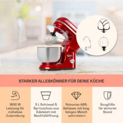 Bella Elegance Küchenmaschine 2000 W 2,7 PS 5,2 Ltr Edelstahl BPA-frei -Haushaltsgeräte Geschäft 10034364 de 0003 usp