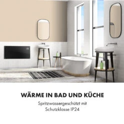 Bornholm Smart Konvektions-Heizgerät | 2000 W | SmartHeat Design: WiFi-Verbindung | LED-Display | 24-h-Timer | 2 Heizstufen: 1000 / 2000 W | IP24: Spritzwassergeschützt | Fernbedienung | Standgerät -Haushaltsgeräte Geschäft 10034391 de 0005 logo