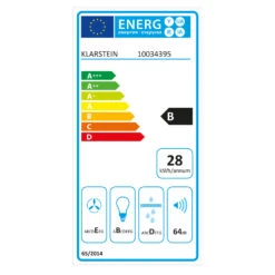 Athena 90 Dunstabzugshaube 90cm 300m³/h 69W Edelstahl -Haushaltsgeräte Geschäft 10034395 energy label