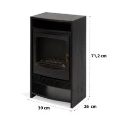 Bergamo Elektrischer Kamin 900/1800W Thermostat Holzoptik -Haushaltsgeräte Geschäft 10034397 yy 0007 logo Klarstein Bergamo Elektrischer Kamin schwarz