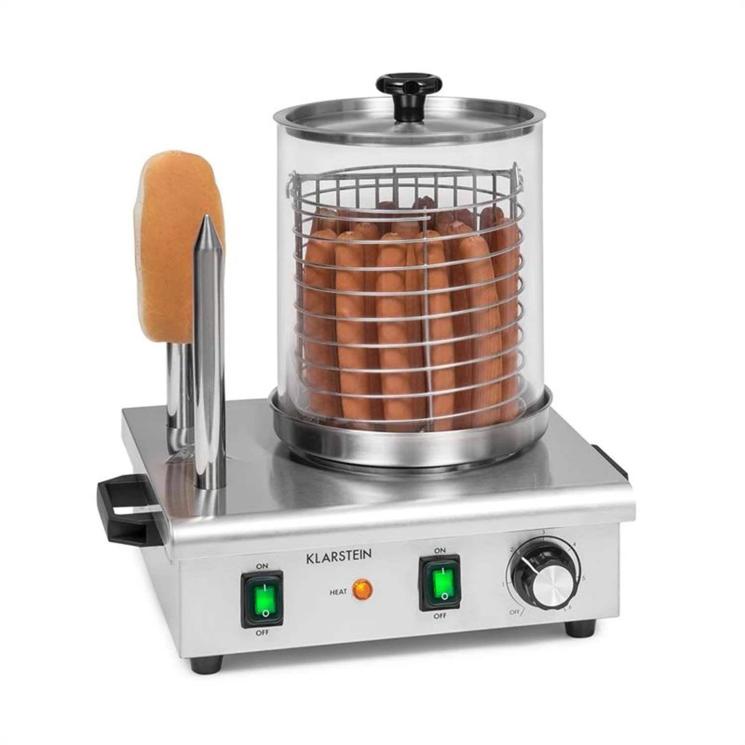 Wurstfabrik Pro 550 Hot Dog Maker 550W 2 Spieße 5L 30-100°C Edelstahl 3 Wurstfabrik Pro 550 Hot Dog Maker 550W 2 Spieße 5L 30-100°C Edelstahl