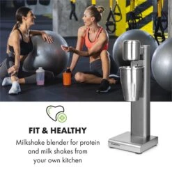 Kraftpaket Milchshake-Mixer Proteinshake 80W Edelstahl Silber -Haushaltsgeräte Geschäft 10034456 yy 0002 logo Klarstein Kraftpaket Pro Milchshake Mixer 80W