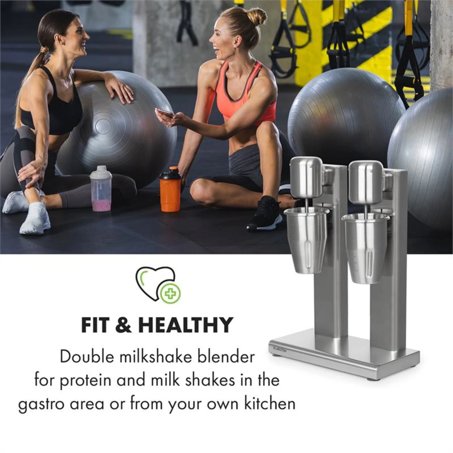 Kraftpaket II Doppel-Milchshake-Mixer Proteinshake 160W Edelstahl – Bild 2