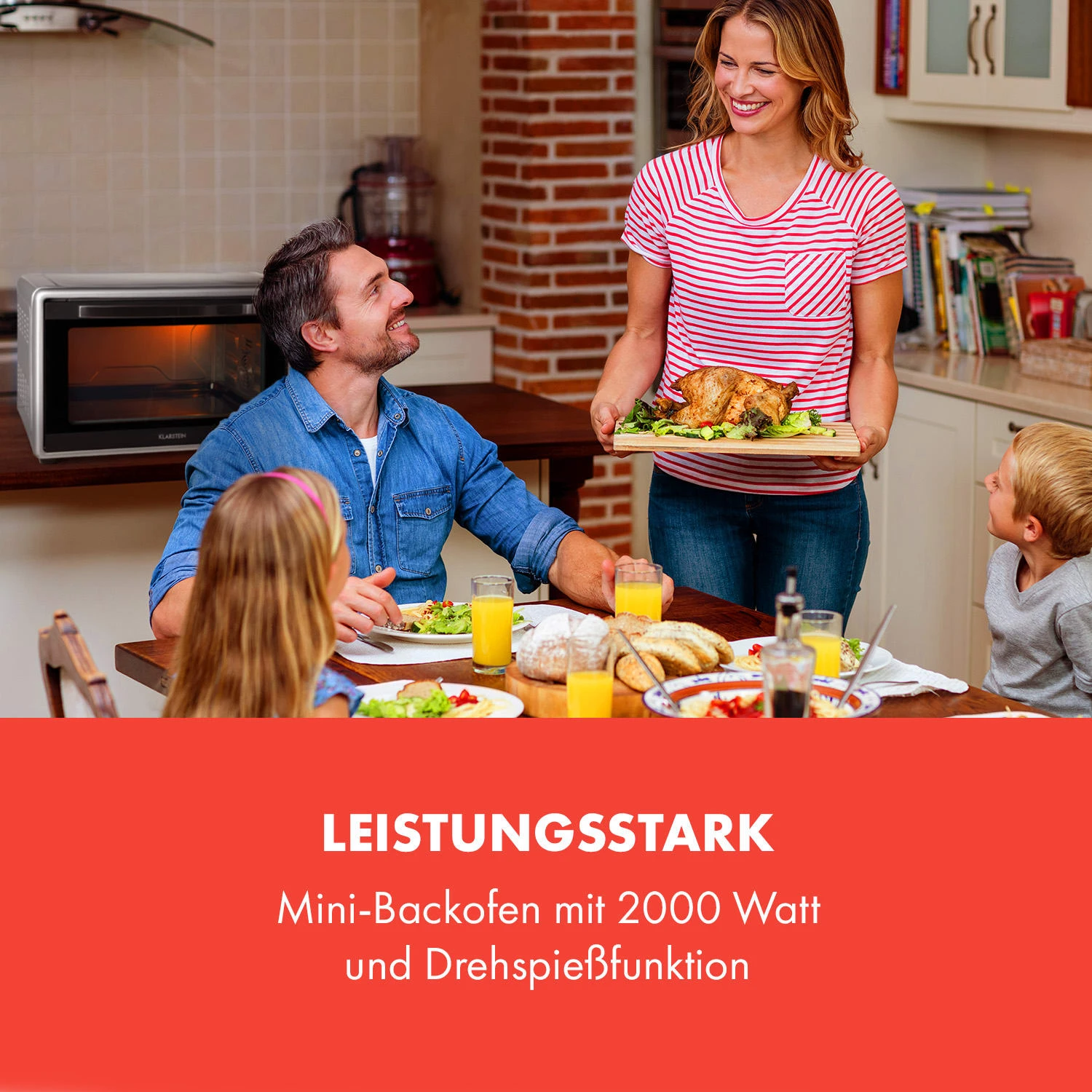 Masterchef 60 Mini-Backofen 60l 2000W 100-230 °C Timer Silber 4 Masterchef 60 Mini-Backofen 60l 2000W 100-230 °C Timer Silber – Bild 2