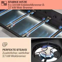 Tomahawk Gasgrill 5x3,6 KW + 2,7 KW Brenner 80x43,5 Cm Grill Edelstahl -Haushaltsgeräte Geschäft 10034712 de 0003 usp