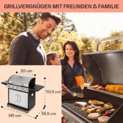 Tomahawk Gasgrill 5x3,6 KW + 2,7 KW Brenner 80x43,5 Cm Grill Edelstahl -Haushaltsgeräte Geschäft 10034712 de 0006 usp