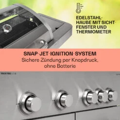 Valkyrie Gasgrill 4x3,5 KW + 3,15 KW Brenner 74x44 Cm Grill Edelstahl -Haushaltsgeräte Geschäft 10034715 de 0004 usp