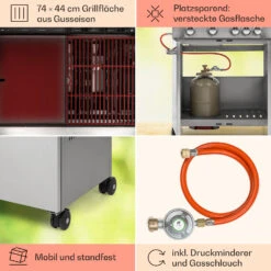Valkyrie Gasgrill 4x3,5 KW + 3,15 KW Brenner 74x44 Cm Grill Edelstahl -Haushaltsgeräte Geschäft 10034715 de 0005 usp