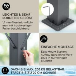 Pantheon Solid Sky Expand Pavillon 3x2,5x3 M Aluminium Polycarbonat -Haushaltsgeräte Geschäft 10034750 de 0003 usp