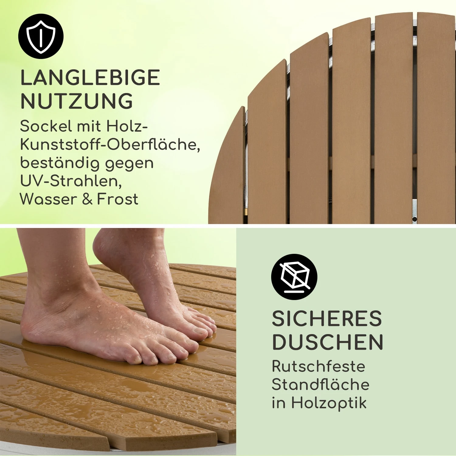 Sumatra Breeze Round Gartendusche WPC Aluminium 70x55cm Rund 5 Sumatra Breeze Round Gartendusche WPC Aluminium 70x55cm Rund – Bild 3