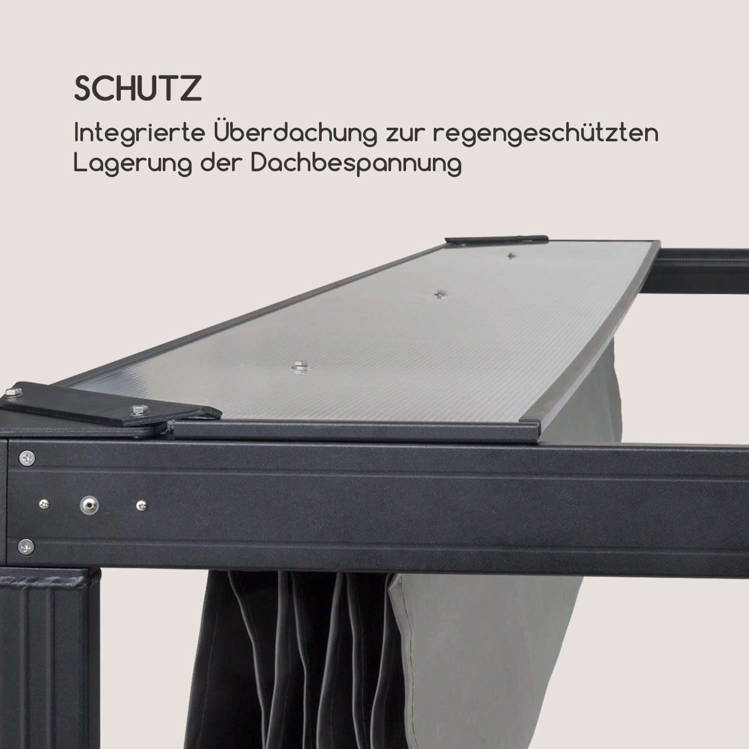 Pantheon RemoteShade Ambient Pavillon Motor-Dach 3x3m LED-Licht PE 9 Pantheon RemoteShade Ambient Pavillon Motor-Dach 3x3m LED-Licht PE – Bild 7