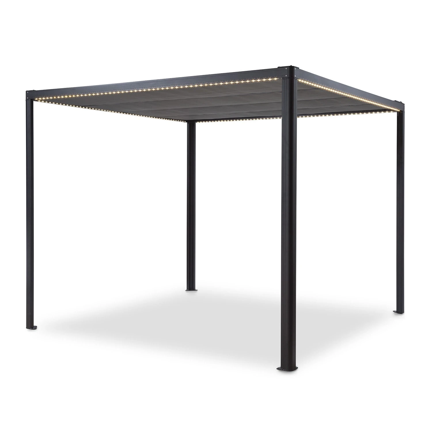 Pantheon RemoteShade Ambient Pavillon Motor-Dach 3x3m LED-Licht PE 3 Pantheon RemoteShade Ambient Pavillon Motor-Dach 3x3m LED-Licht PE