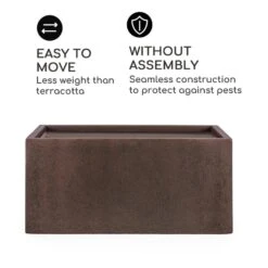 Solid Grow Rust Pflanzgefäß 80 X 38 X 38 Cm Fibreclay Rostfarben -Haushaltsgeräte Geschäft 10034788 yy 0007 logo Blumfeldt Solid Grow Rust Pflanzgefaess 80x38x38cm