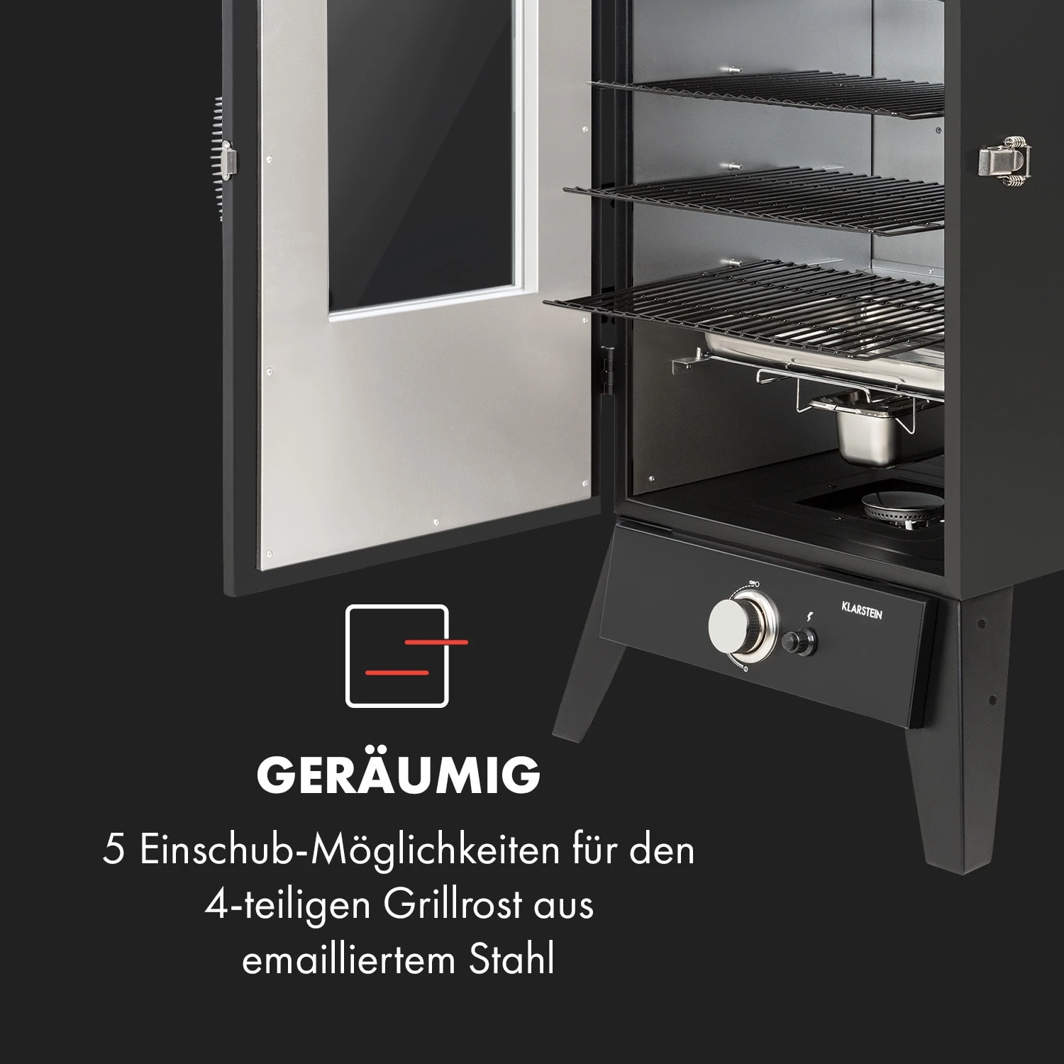 Pasadena Gas-Räuchergrill 2,5 KW Heizleistung 180 °C / 350 °F Max. 7 Pasadena Gas-Räuchergrill 2,5 KW Heizleistung 180 °C / 350 °F Max. – Bild 5