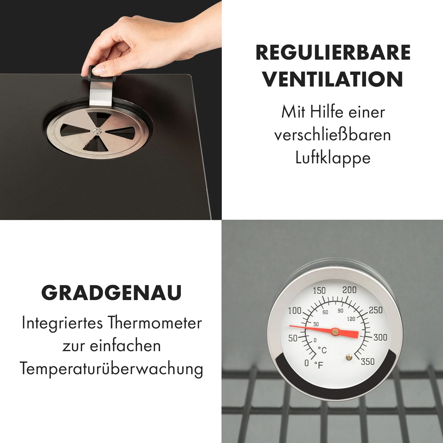 Pasadena Gas-Räuchergrill 2,5 KW Heizleistung 180 °C / 350 °F Max. 8 Pasadena Gas-Räuchergrill 2,5 KW Heizleistung 180 °C / 350 °F Max. – Bild 6