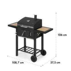 Meat Machine Holzkohlegrill BBQ 45x32,5cm Thermometer Bodenrollen 19 Meat Machine Holzkohlegrill BBQ 45x32,5cm Thermometer Bodenrollen -Haushaltsgeräte Geschäft 10034819 yy 0009 logo Klarstein Meat Machine Holzkohlegrill schwarz