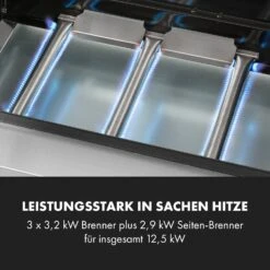 Valkyrie Gasgrill 3x3,2 + 2,9 KW Sichtfenster 54x42 Cm Grill Edelstahl -Haushaltsgeräte Geschäft 10034845 de 0005 logo