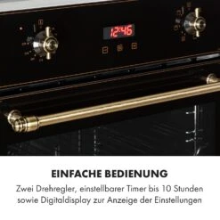 Elizabeth Einbaubackofen Retro 2200 Watt 70l Messingoptik Display -Haushaltsgeräte Geschäft 10034880 de 0005 logo