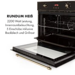 Elizabeth Einbaubackofen Retro 2200 Watt 70l Messingoptik Display -Haushaltsgeräte Geschäft 10034880 de 0006 logo