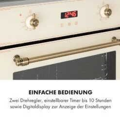 Elizabeth Einbaubackofen Retro 2200W 70L 50 - 250 °C Timer Display -Haushaltsgeräte Geschäft 10034881 de 0005 logo