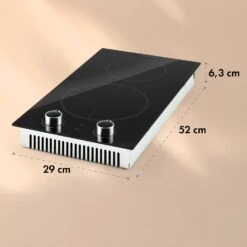 Kochheld Doppel-Induktionskochfeld 2900W Dreh-Regler Glas Schwarz -Haushaltsgeräte Geschäft 10034946 yy 0011 dimensions