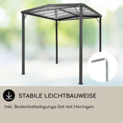 Pantheon Solid Sky Flat Pergola Vordach 3x3m Polycarbonat -Haushaltsgeräte Geschäft 10034984 de 0004 usp