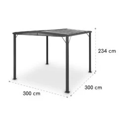 Pantheon Solid Sky Flat Pergola Vordach 3x3m Polycarbonat -Haushaltsgeräte Geschäft 10034984 yy 0006 dimensions