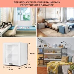 Brooklyn 32 Mini-Kühlschrank Glastür LED Ablage -Haushaltsgeräte Geschäft 10035225 DE 0006 usp